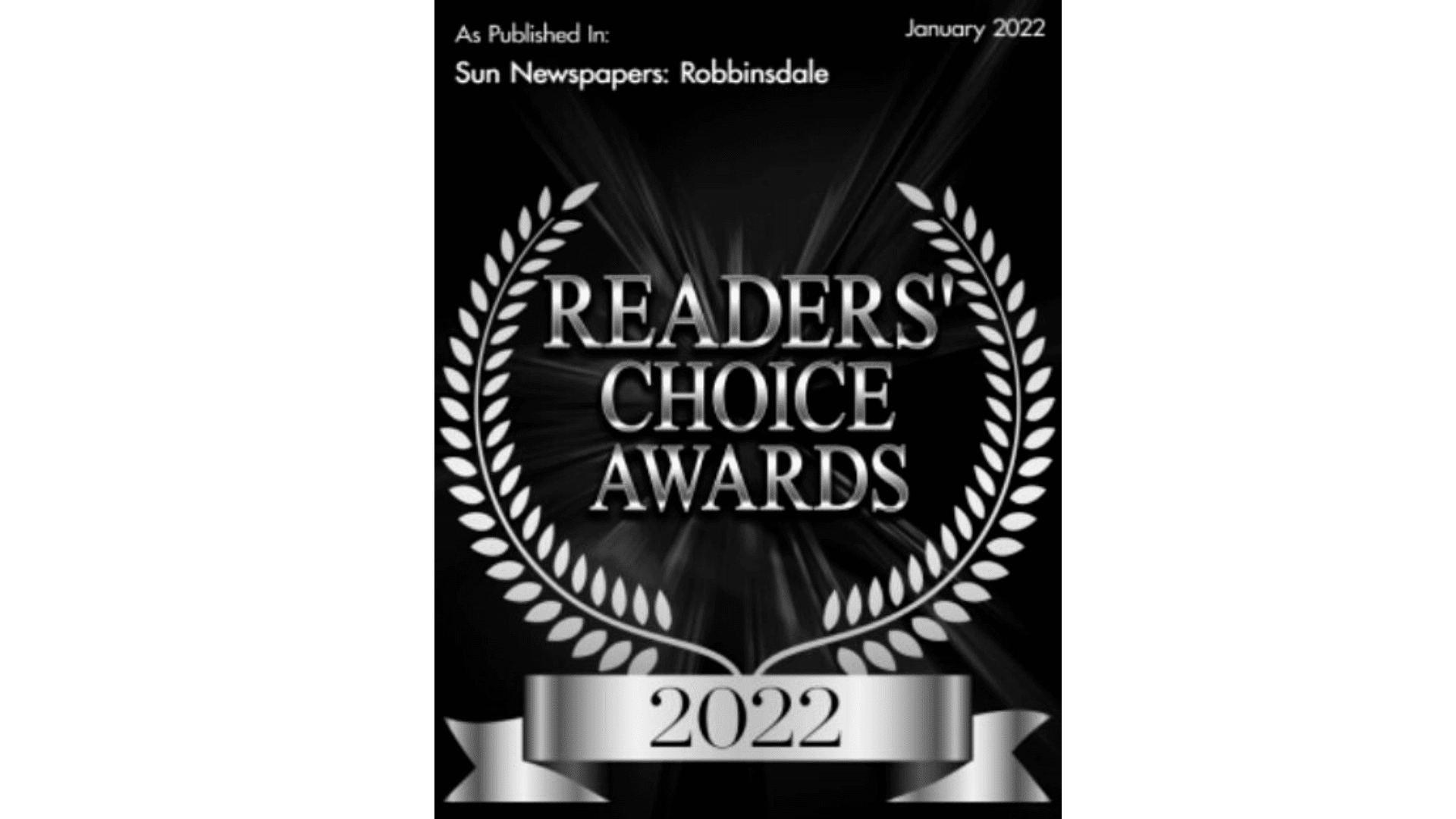 The reader's choice awards logo on a black background for house cleaning.