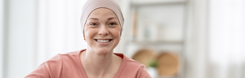 Smiling cancer patient